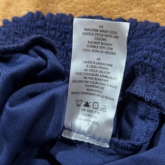 Cooper and Ella blouse Hem style very pretty! Navy Blue and super cute! Size L - Picture 14 of 15